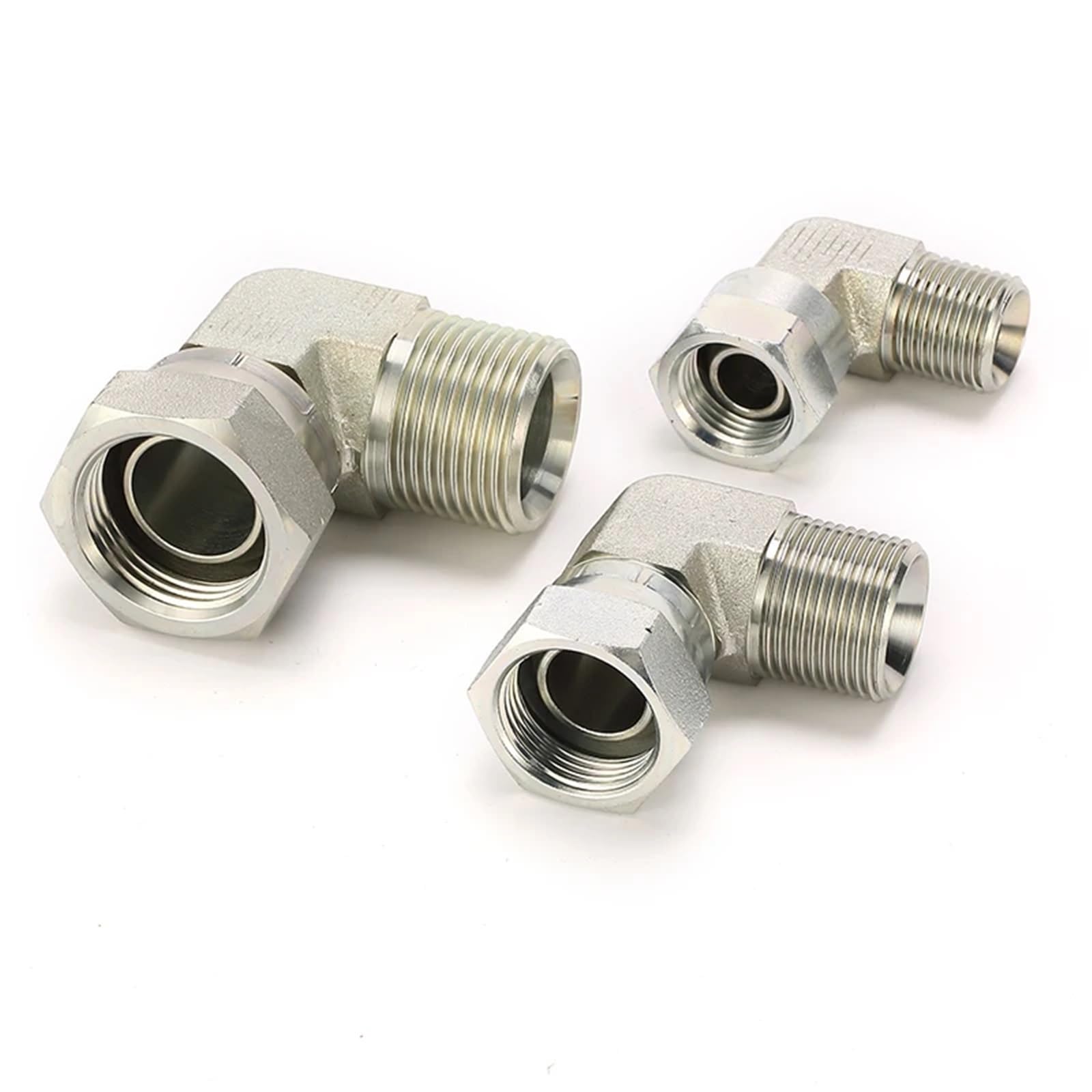 100PCS 2B9-04 BSPP Male Adapters 60° Seat 90°Elbow BSPP Female Pipe Connector Hydraulic Adapters