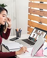 Vista 3 de MSDADA - Soporte para libros de escritorio, de metal, para lectura, soporte ajustable para libros de cocina, documentos, portátil, resistente