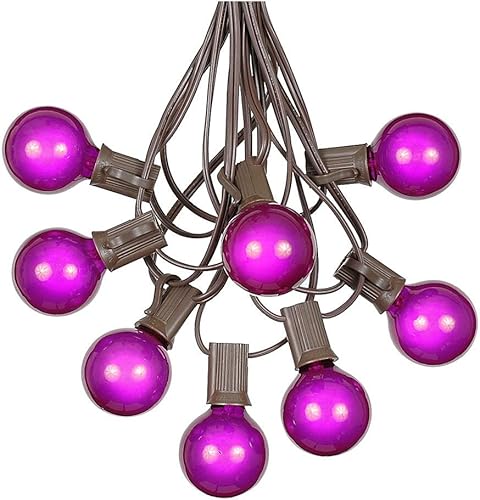 Miniatura 17 de Tira de luces G40 de 25 pies para patio al aire libre con 25 bombillas de globo azul, tira de luces para interiores y exteriores, tira de luces
