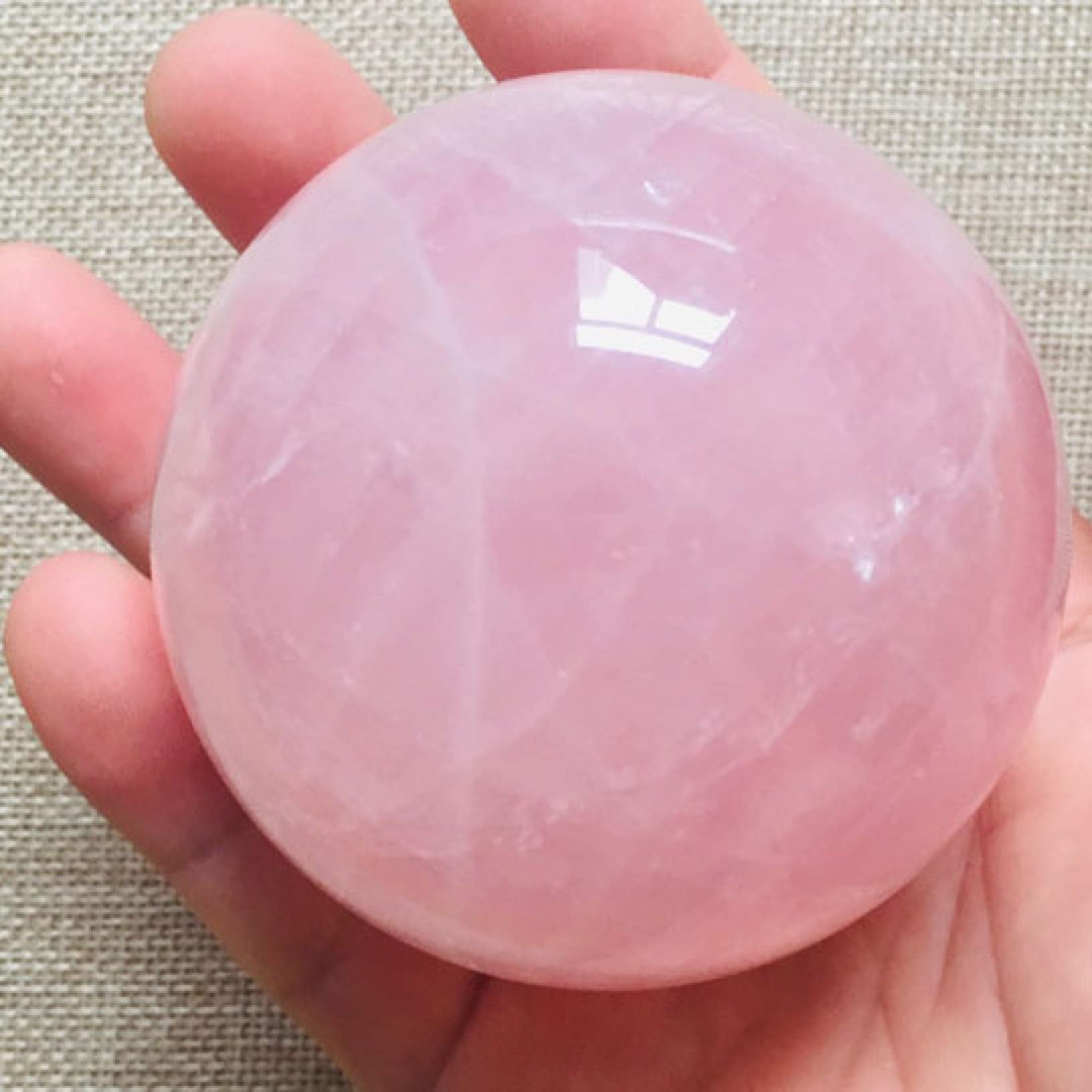 SnamicE Natural crystal rough 1pc Natural Pink Crystal Ball Ornaments Pink Rose Quartz Stone Sphere Statue Home Office Decoration Craft Gift,Pink Crystal 1pc-1.97in