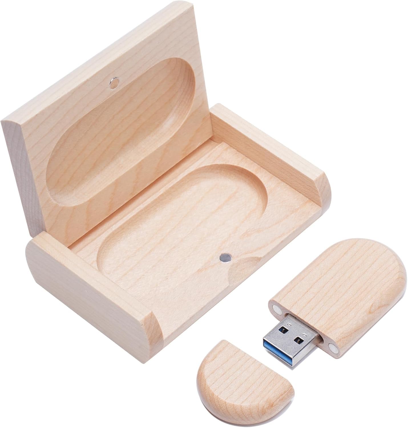 chiavetta USB 2.0 in legno d'acero, con scatola di legno 2.0 2.0/8GB