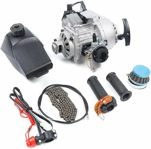 Kit de motor de arranque de tracción de 49 cc de 2 tiempos, un solo cilindro, refrigeración forzada por aire, mini motor de arranque para la mayoría