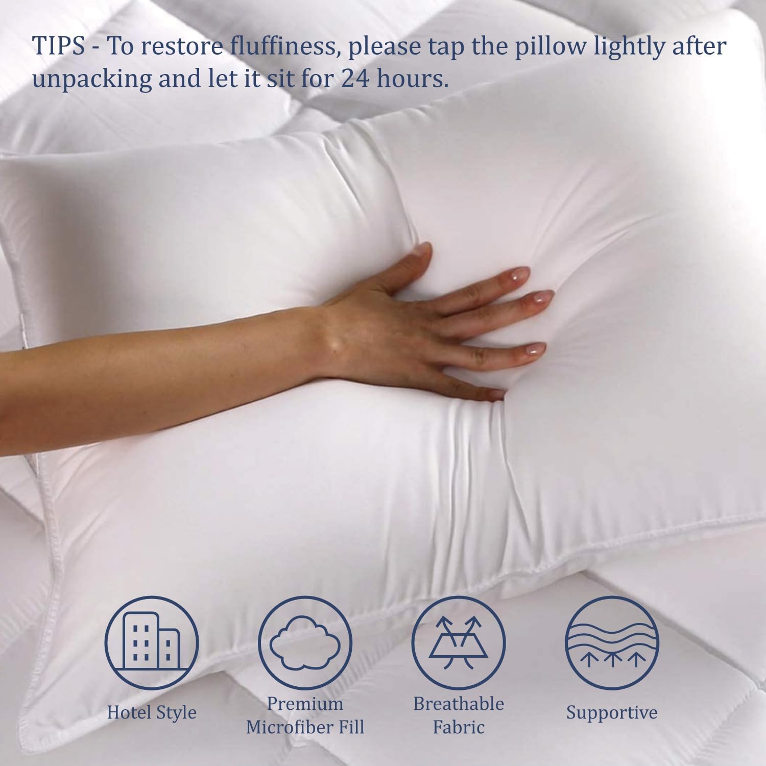 Seward Park Bed Pillow King Size Set of 2, Shams Insert 20 x 36 inch, Down Alternative Cooling Pillows for Stomach, Side or Back Sleeper - Image 3