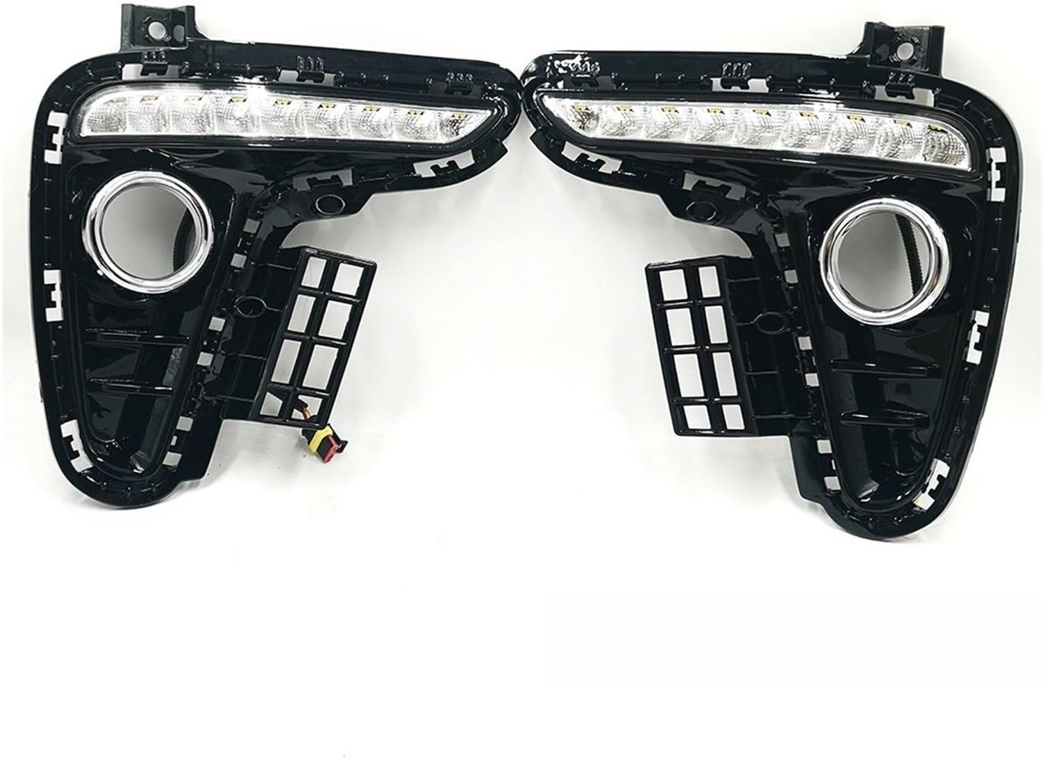 BlOmen 1 Pair DRL Compatible with Kia Rio K2 2017 2018 Yellow Turning Signal Style Relay Car DRL 12V LED Daytime Running Light Daylight (Color : White and Yellow, Size : Chrome Fog Ring)