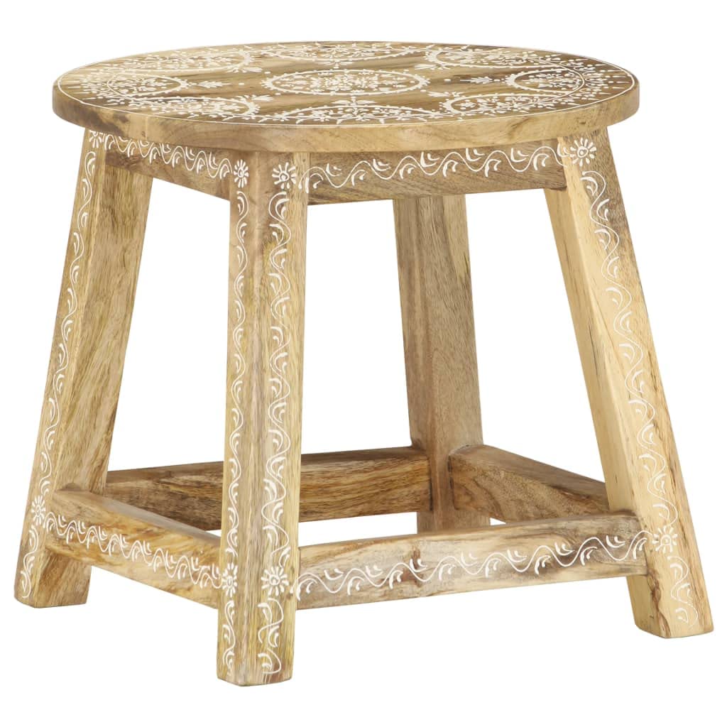 Sgabello dipinto a mano in legno di mango massiccio, 38 x 38 x 35 cm, robusto e durevole, design retrò per studio, caffè, cucina, sala da pranzo, bancone, bistrot e isola di cucina