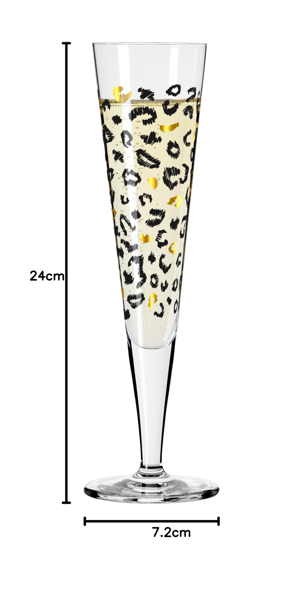 RITZENHOFF 8114002 - Bicchiere da champagne 200 ml, serie Fashion – motivo dorato con leopardo, made in Germany
