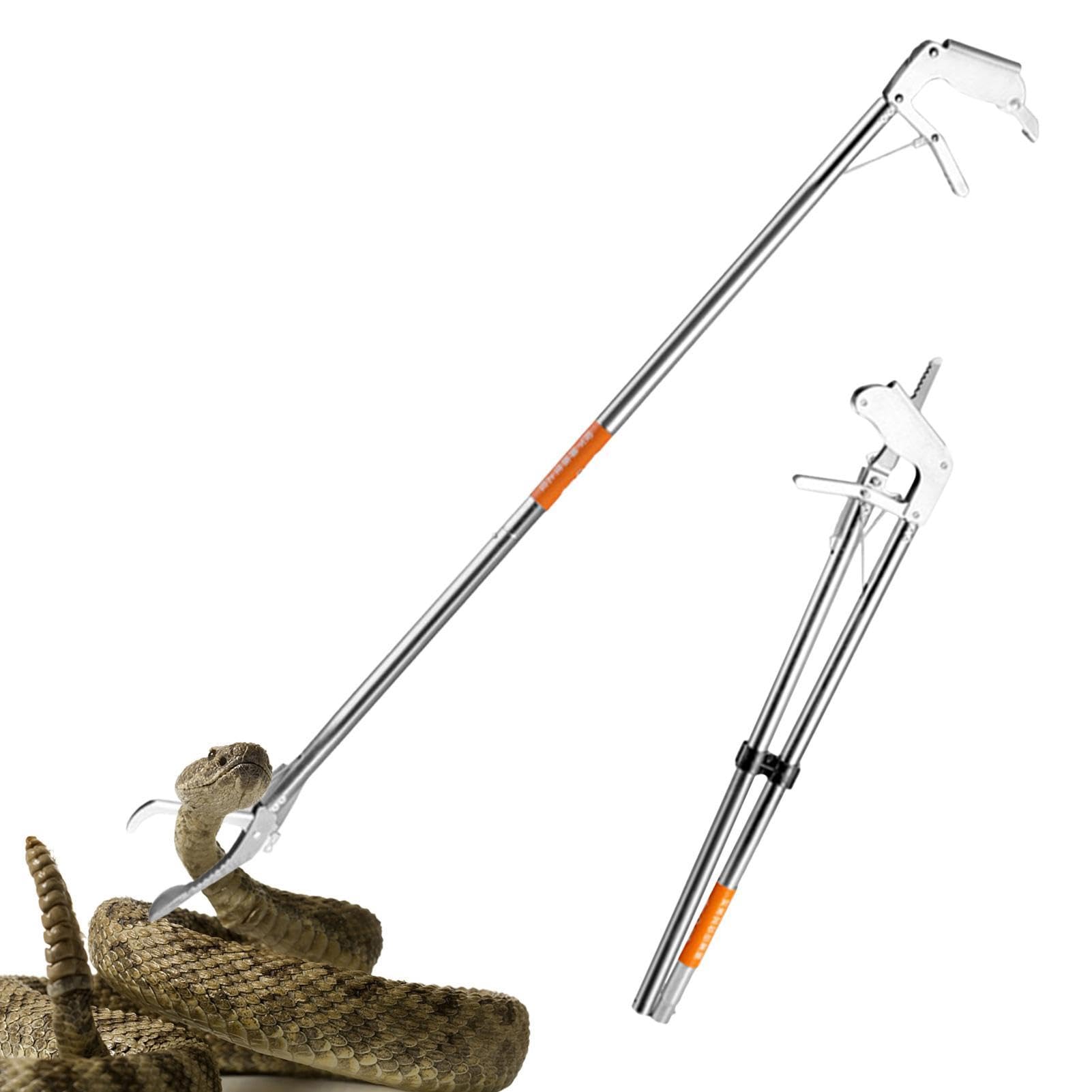 Lot de 1/2 pinces pour reptiles – Pince à serpent, tige allongée | Attrape-serpent pliable, serpents à clapet, outils de manipulation, crochet serpent, attrape-reptiles pour la randonnée, le camping