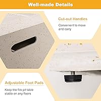 Vista 5 de Tangkula Mesa de fuego para exteriores de 50,000 BTU, mesa rectangular de gas propano de terrazo de 42 pulgadas con encendido automático, quemador