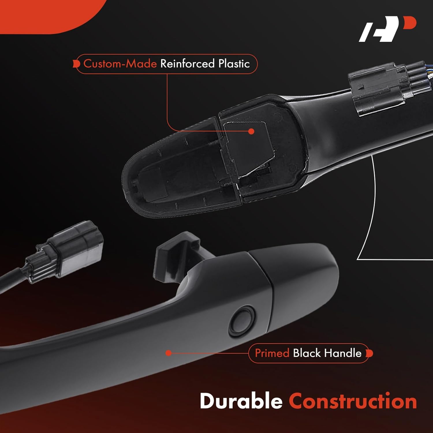 A-Premium Front Right Passenger Side Exterior Door Handle with Keyhole Compatible with Honda CR-V 2012-2016, Civic 2012-2015, with RFID Smart Key, Primed Black, Replace#72141-T1G-E11ZF