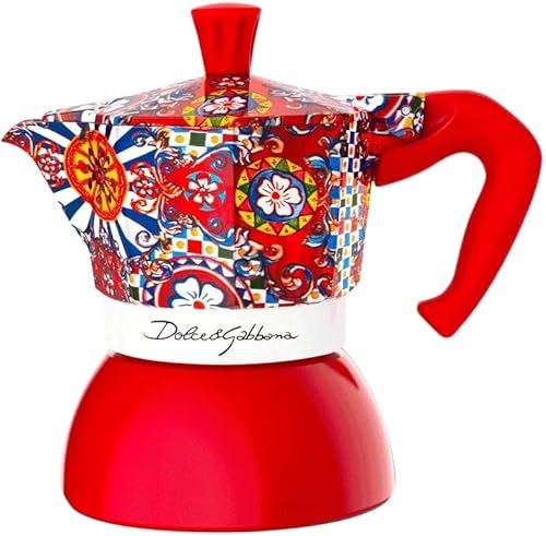 Bialetti Dolce & Gabbana MOKA INDUCTION 4 tazas, seguro para inducción y fuego abierto (máquina de café, máquina de café espresso, Makinetta)