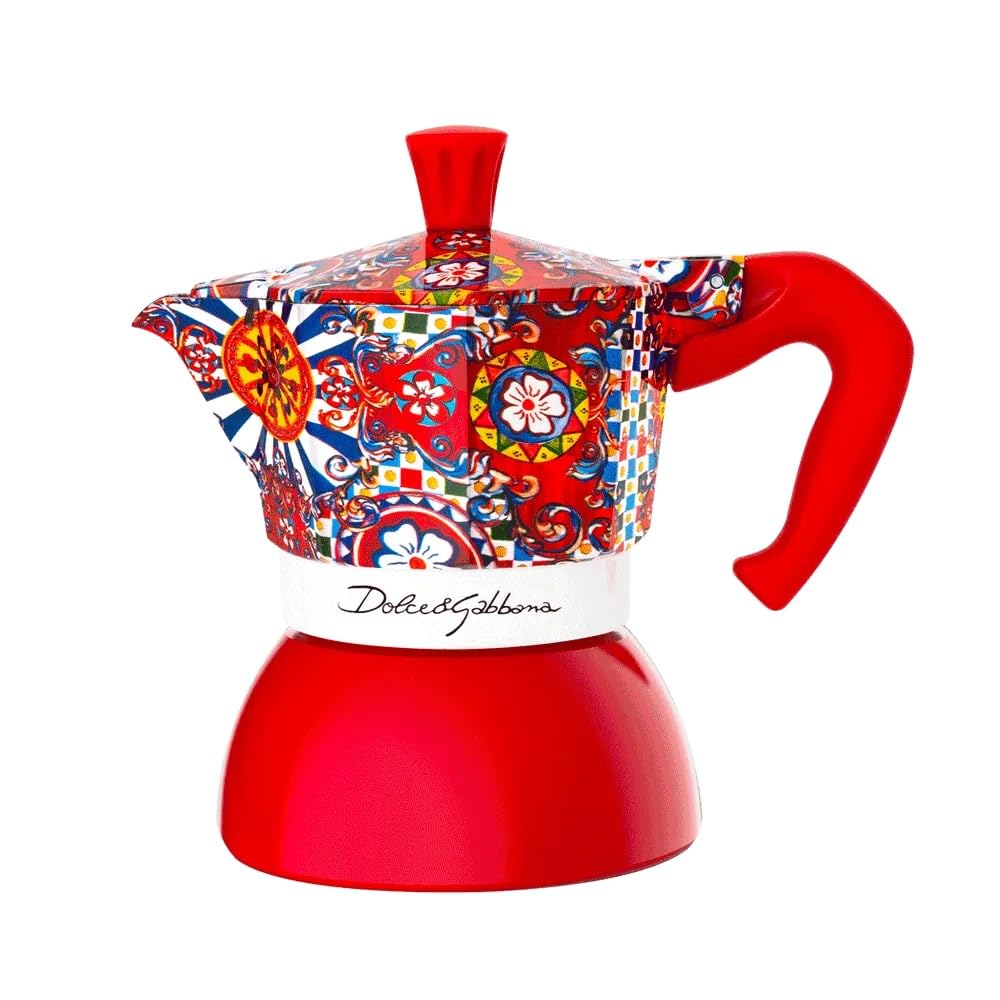 Bialetti Dolce & Gabbana MOKA INDUCTION 4 tazas, seguro para inducción y fuego abierto (cafetera, máquina de espresso, makinetta)