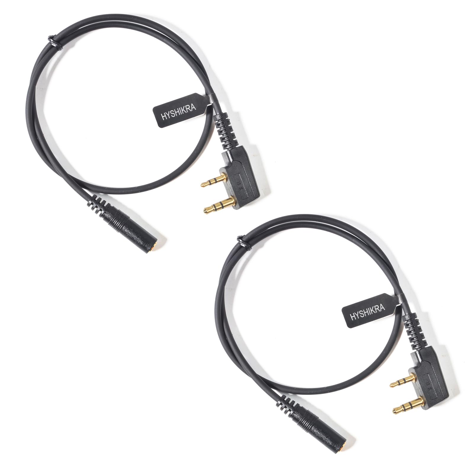 Adaptador de audio K de 2 pines a 3.5mm hembra para walkie talkie Baofeng y Kenwood pack de 2 6