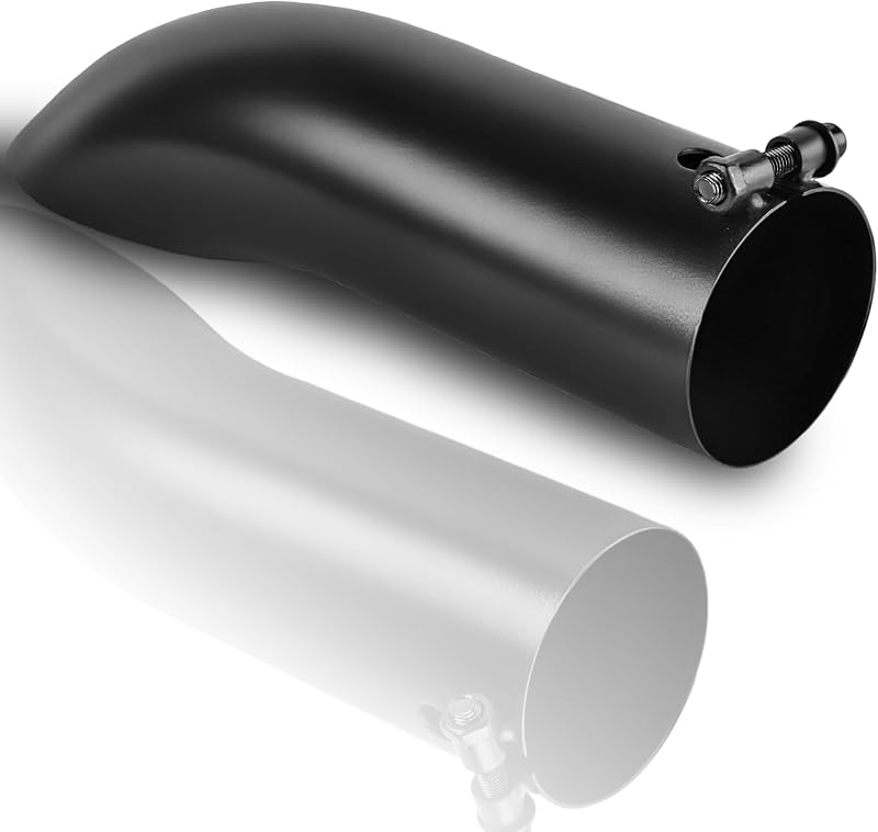 Ponteira de escapamento com saída curvada MuRealy 3" em aço inoxidável 201 – 7,62 cm x 7,62 cm x 30,48 cm – 1 unidade