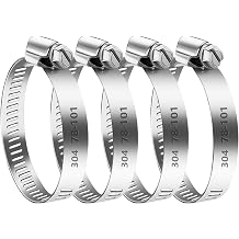 4 Pcs 78-101mm 304 Stainless Steel Worm Drive Hose Clamps Clip Set | Adjustable jubilee screws pipe fasteners assortment. For automobile, water and gas tube repair. Rust-proof with sturdy case.