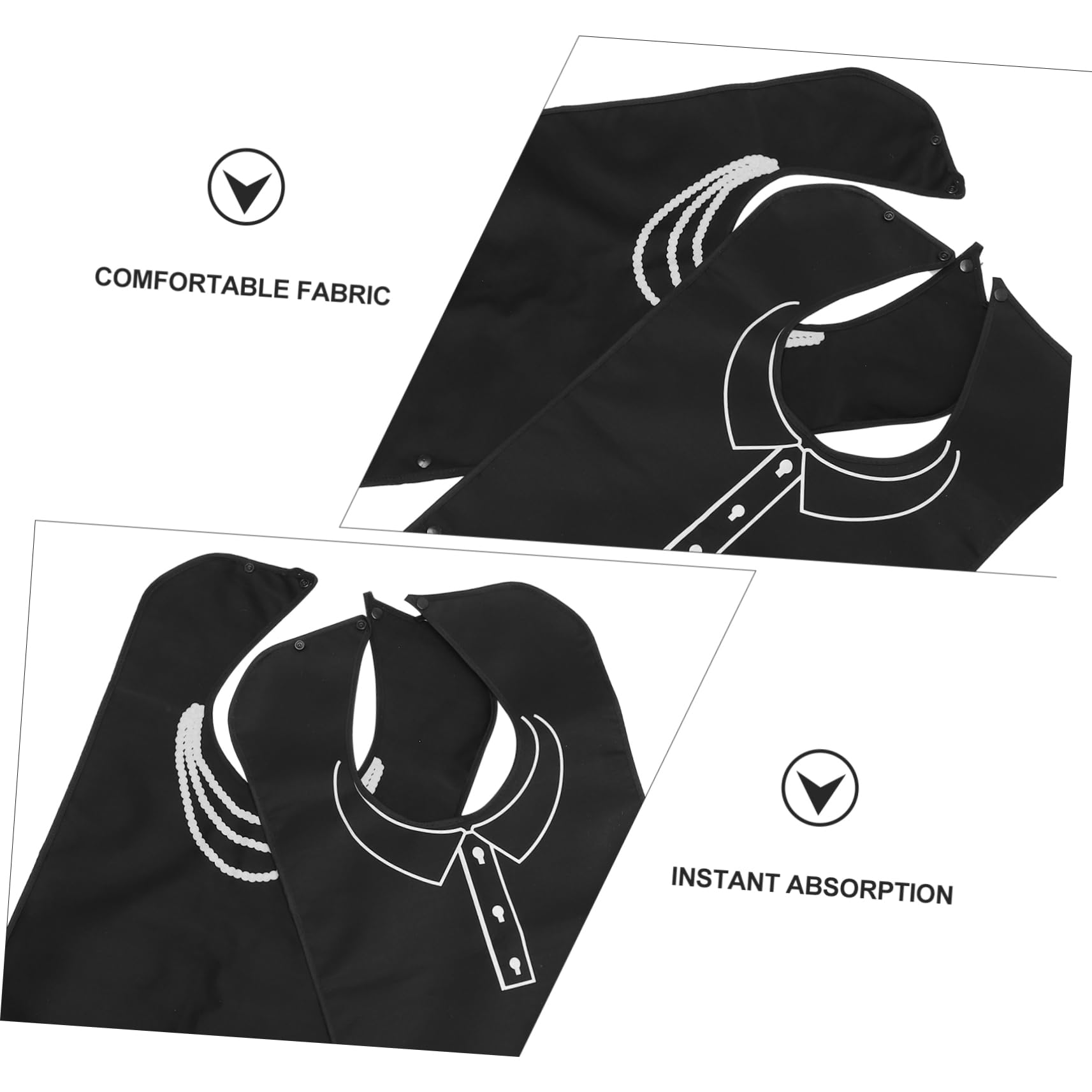 Healvian 4 Baberos Para Comer Para Adultos Mayores Impermeables Lavables Para La Dentición Sencillos Y Duraderos De Poliéster Y Color Negro