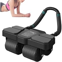 Abdominal Roller - Core Tool with Auto Rebound Wheel, Elbow Support | Home Workout Trainer, Fitness Strength, Portable Ab Shaper, Unisex Dual Wheel Exercise Machine, Stable Training Gear |