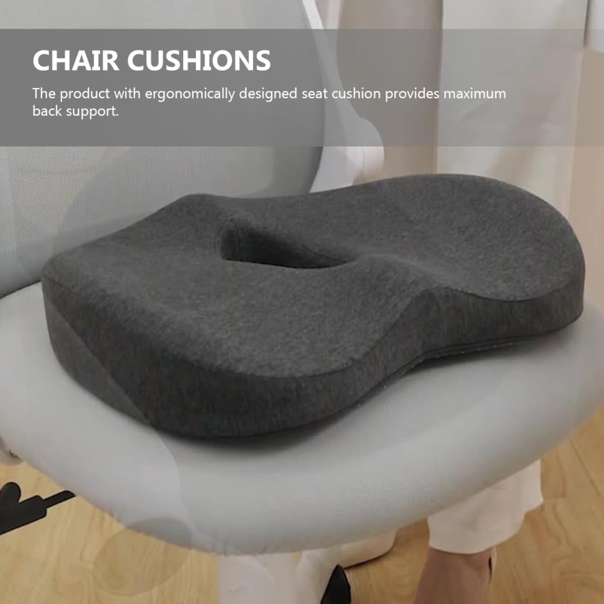 Cuscino da seduta in memory foam a media altezza, per ufficio e auto, ergonomico, per alleviare la pressione, con fodera traspirante per comfort e postura sana
