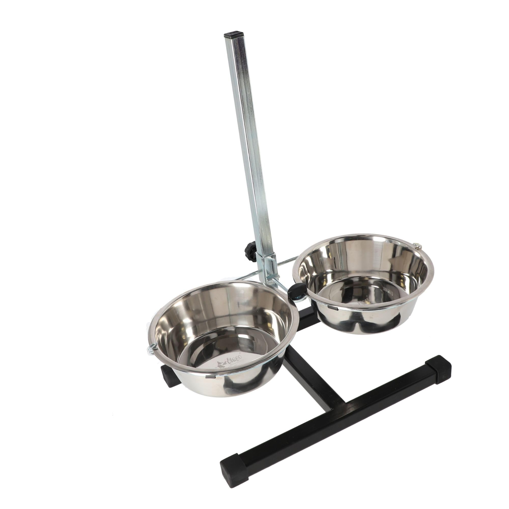 Dingo 17121 - Juego de 2 cuencos para perros en un soporte ajustable, 2 cuencos para perros de 2,83 l