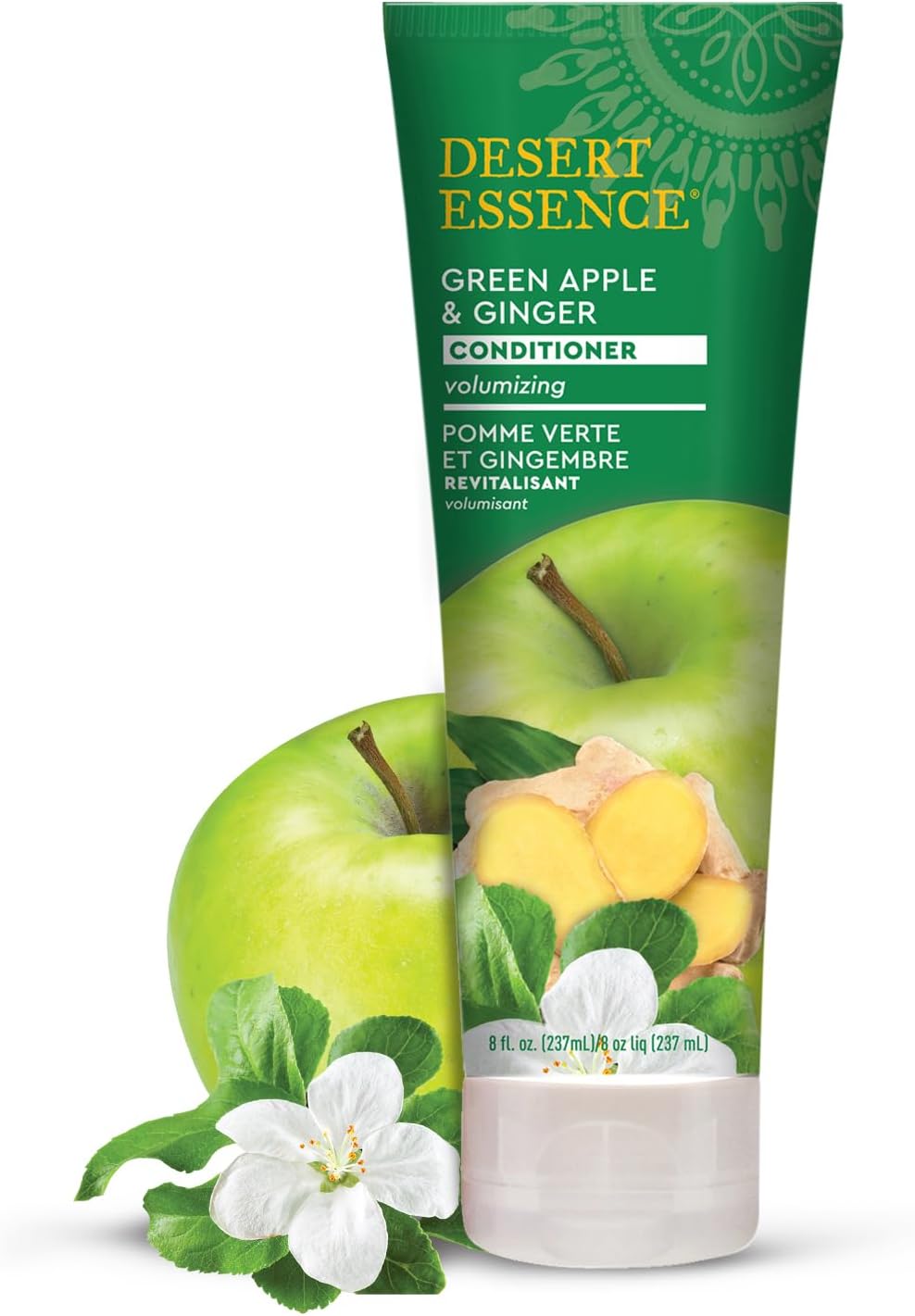 Green Apple and Ginger Conditioner - 8 fl oz - Volume for Fine Hair - Moisturizing, Thickening, Volumizing - w/Organic Extracts and Oils, Vitamins, Antioxidants - Paraben-Free