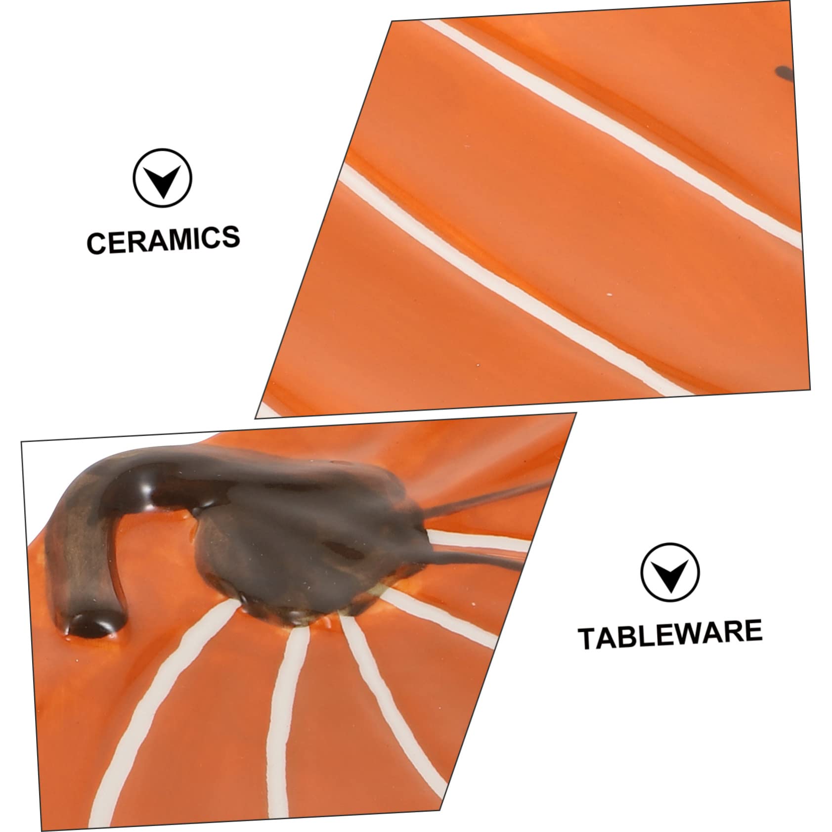 OFFSCH 1Pc Pumpkin Shaped Ceramic Breakfast Plate Hand Painted Yellow Pumpkin Tray for Table for Halloween Decor Serving Snacks and Desserts