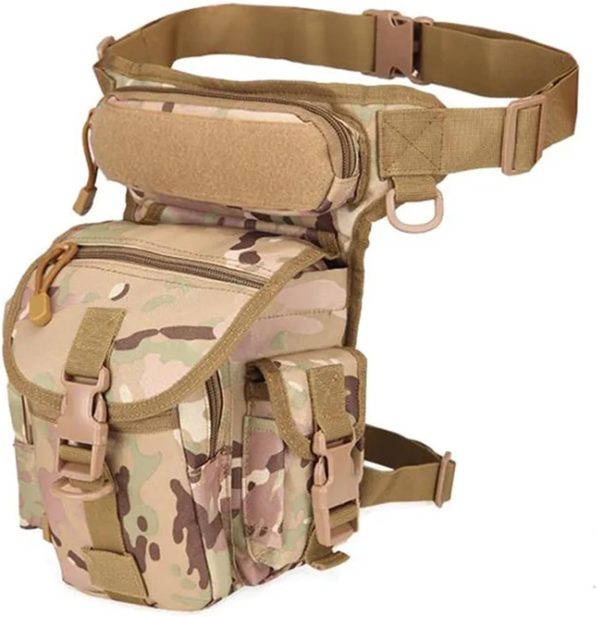 Waist bag weapon tactical cycling leg bag men's waterproof and anti-fall practical thigh bag multi-purpose belt(Black)