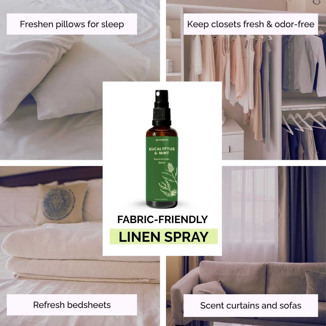 Eucalyptus & Mint Air Freshener Spray for Room & Linen 100ml by Aromafume 2
