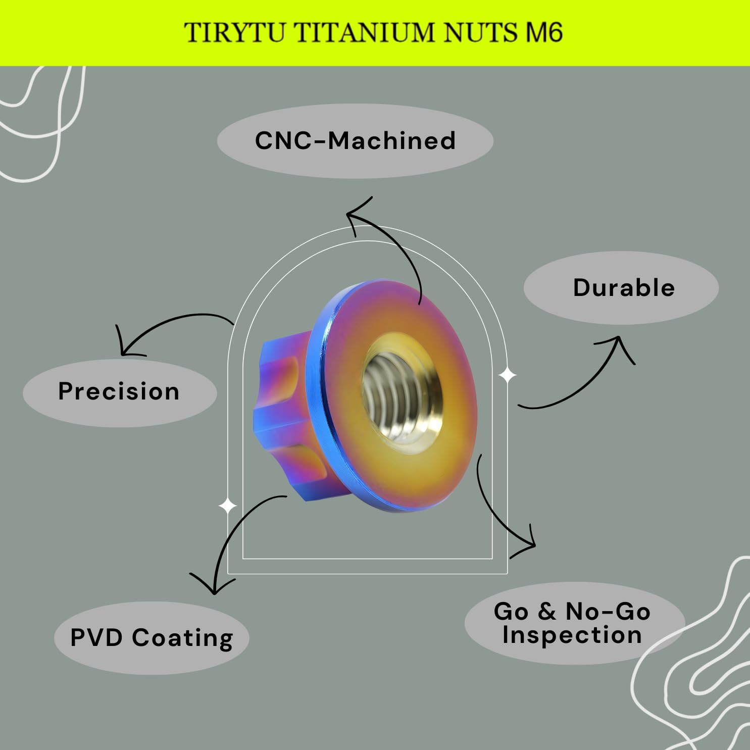 10PCS Titanium Flange Hex Nut M6x1.0, Lightweight Design Durable Fasteners for Bicycle/Motorcycle/Auto Upgrades (Burnt Blue)