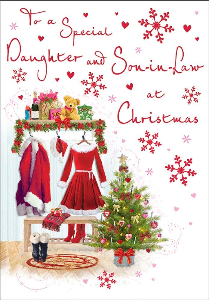 Daughter And Son In Law Christmas Card 9""x6"" Special Words Nice Message Verse