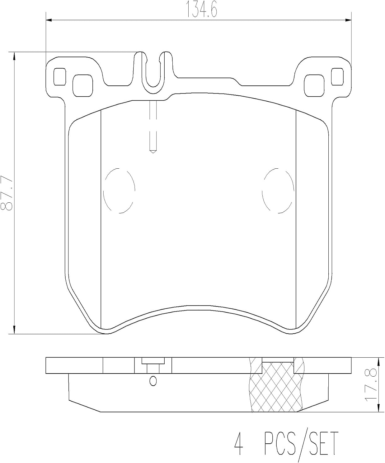 Brembo P50111N Premium Ceramic Front Disc Brake Pad Set MERCEDES-BENZ OE# A0064204920