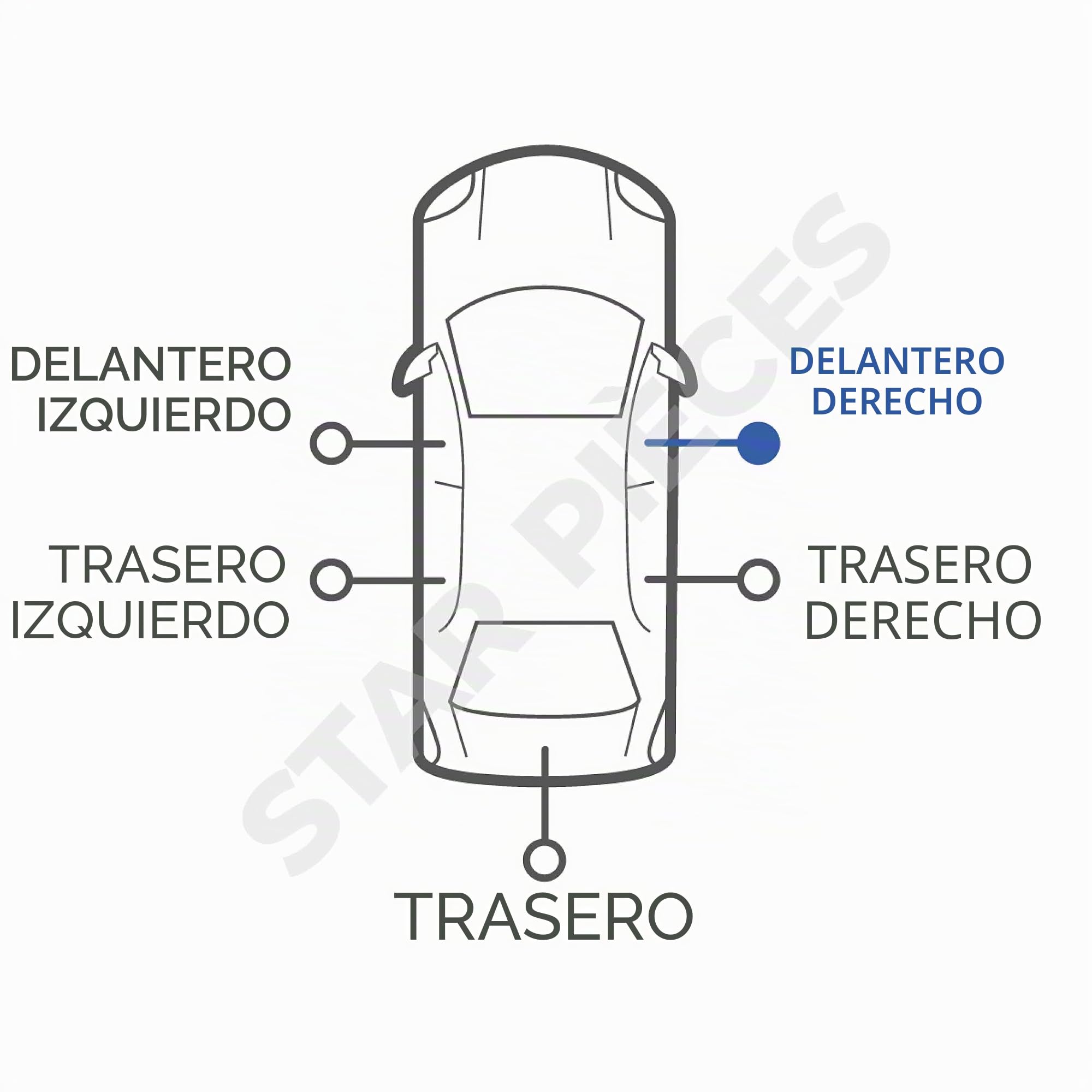 STARKIT PERFORMANCE Elevalunas compatible para Golf 4 (1997-2006) DELANTERO DERECHO (pasajero) (3 puertas) 1J3837462F, 1J3837462H, 1JM898462A, 1J3837462D
