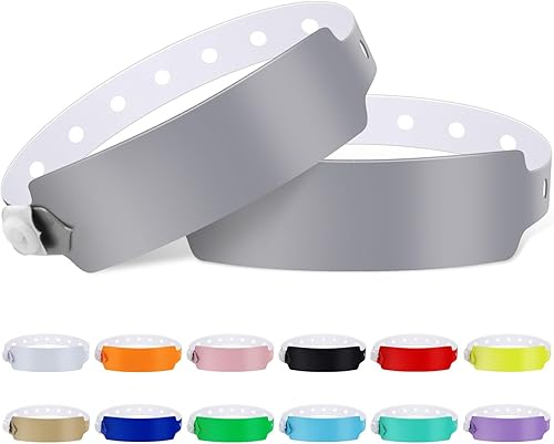 100 pulseras de vinilo de colores, impermeables, pulseras de seguridad, pulseras de eventos para bares, clubes, festivales, reuniones de música,