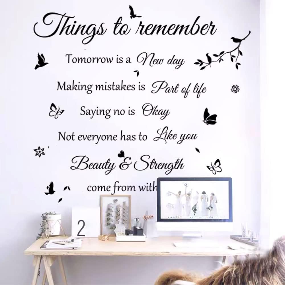 Wall Sticker Wall Stickers Wall Decals Things to Remember Wall decalwall Decor Wall Decorations Home Decor Home Decorations