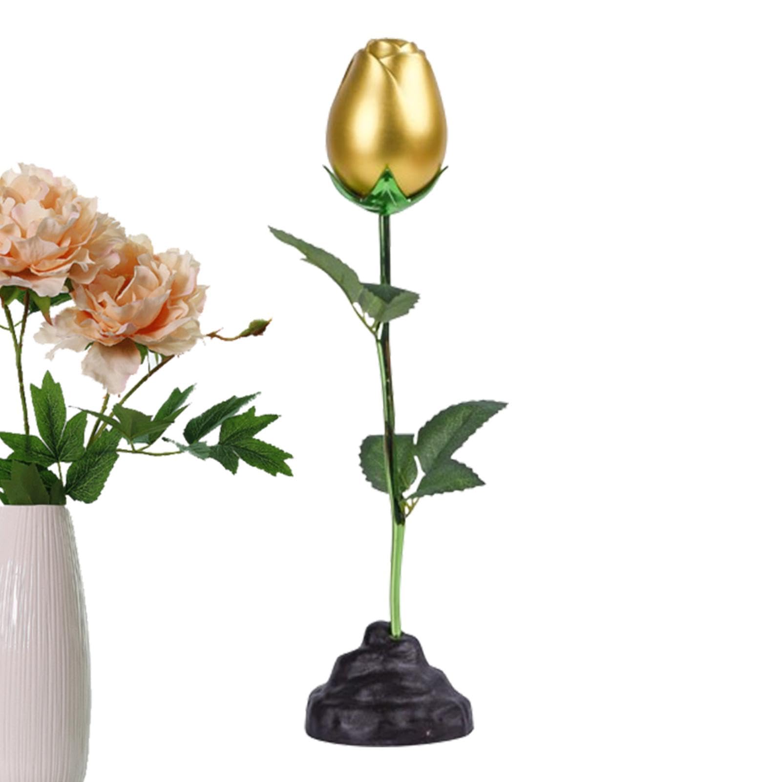 Amazon｜金属製の花の置物、金属製のバラの像 - 立っている  