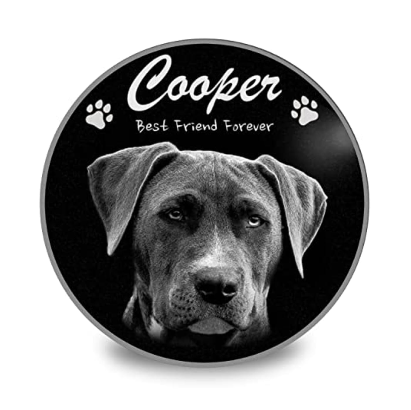 ADFSTONE 16" Round Shaped Pet Memorial Stones Personalized Dog Remembrance Gifts, Customized Cat Picture Grieving Plaque, DIY Gravestone, Custom Sympathy Photo Gift, Animal Grave Markers