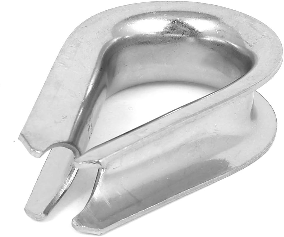 uxcell® a15060500ux0142 20mm 3/4-inch Stainless Steel Wire Rope Cable Thimbles Silver Tone
