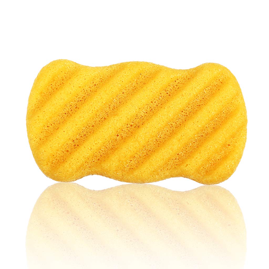 100% Natural Konjac Suave Puff Face Body Wash Esponja Limpieza Amarillo Cúrcuma