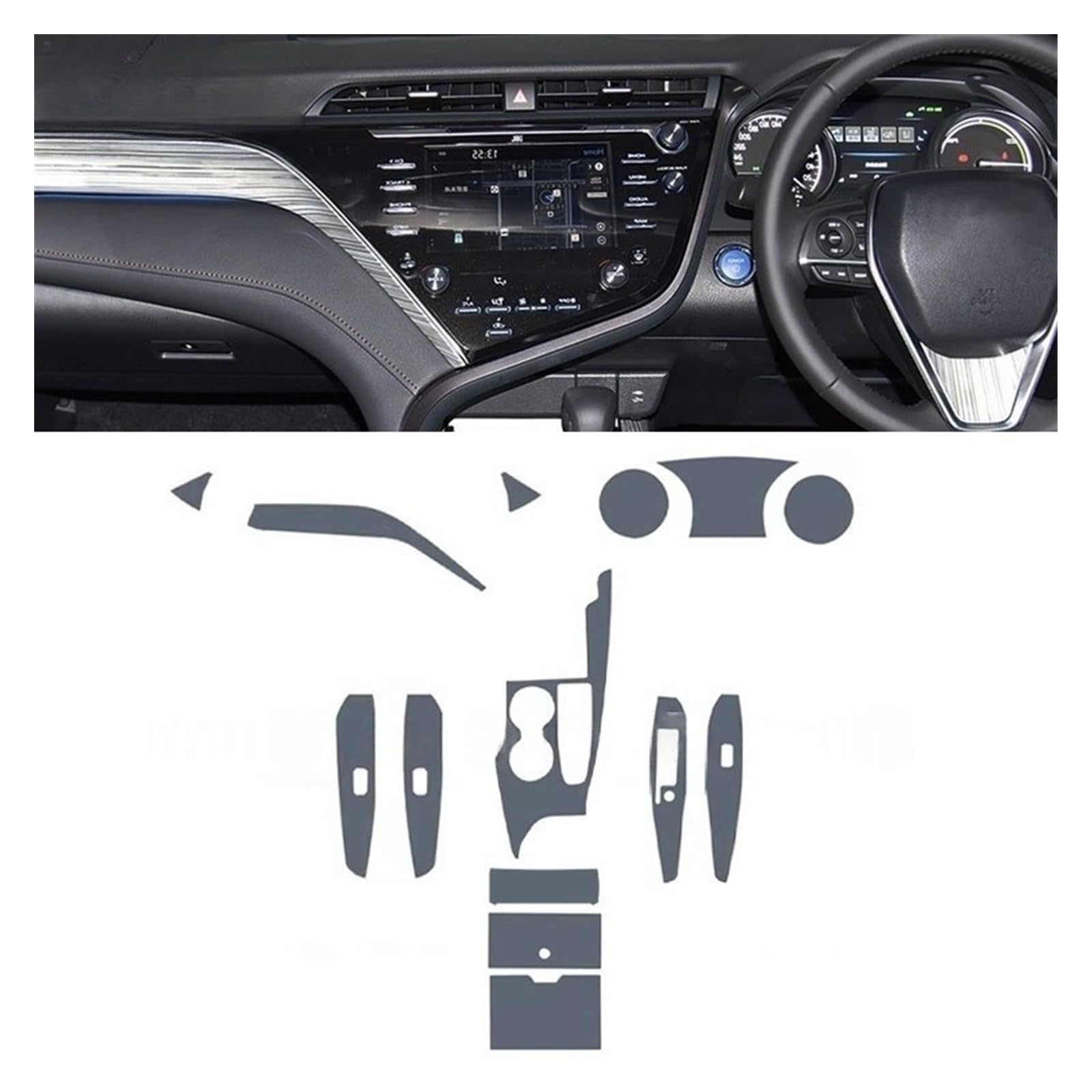 Precorte Interior del coche PPF película protectora de pintura consola cero transparente mate TPU para To&yota Camry 2018-2020 Película protección tableros