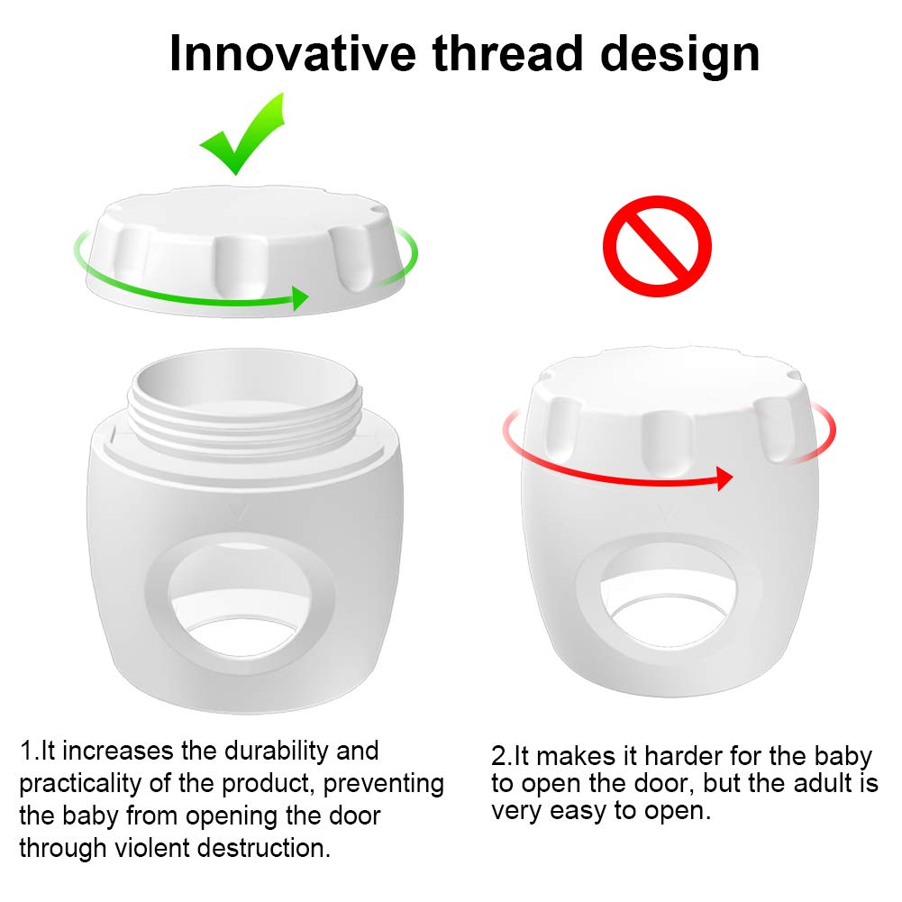 Door Knob Safety Cover, Child Proof Door Knob Covers, Baby Safety Doorknob Handle Cover Lockable Design. (4Pack)