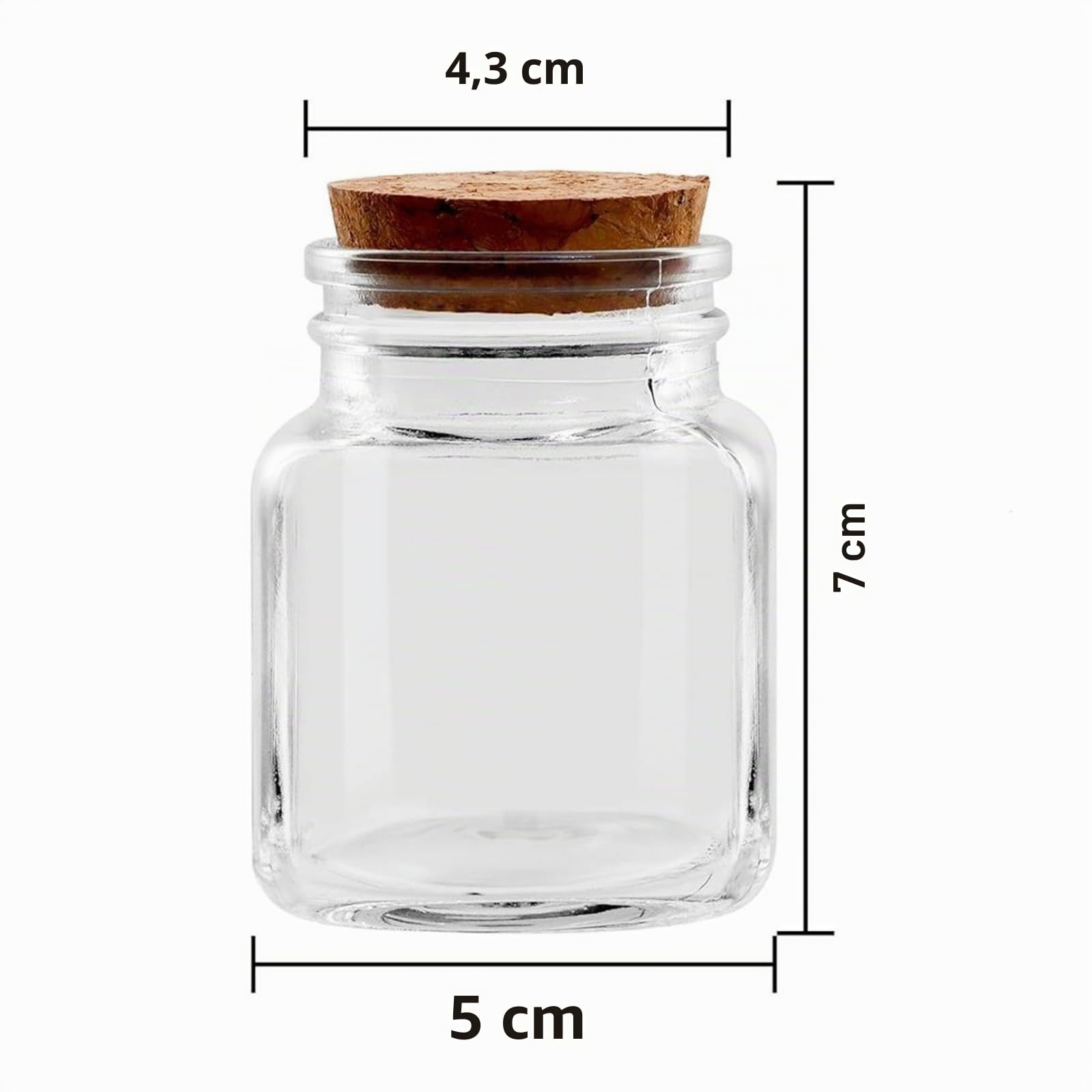 Doni Bomboniere 50 Barattolini 7x5x5 portaconfetti Trasparenti Personalizzate Fai da Te Matrimonio Battesimo Nascita cresima Comunione Laurea