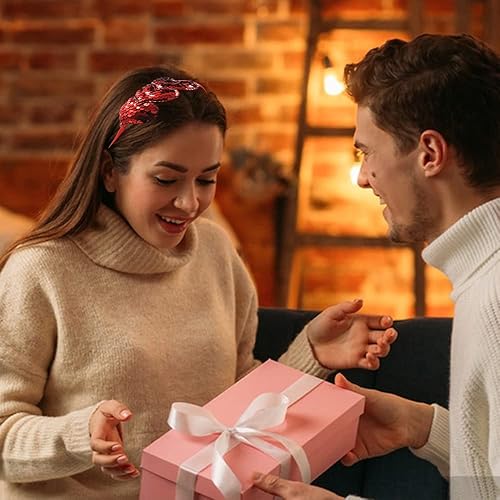 Miniatura 6 de Diadema de corazón con lentejuelas rojas banda de amor con purpurina en forma de corazón aro para el cabello para mujeres y niñas accesorios para el