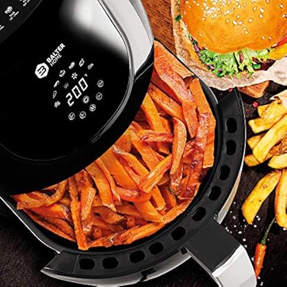 Balter Heißluftfritteuse XL-Touch, Fritteuse, LCD Display, 7 Programme, Rezeptheft, 3.6L - XL Garraum, 1500W, schwarz – Bild 7