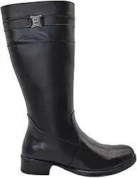 Bota Feminina Montaria Preto Cano Longo em Couro 137