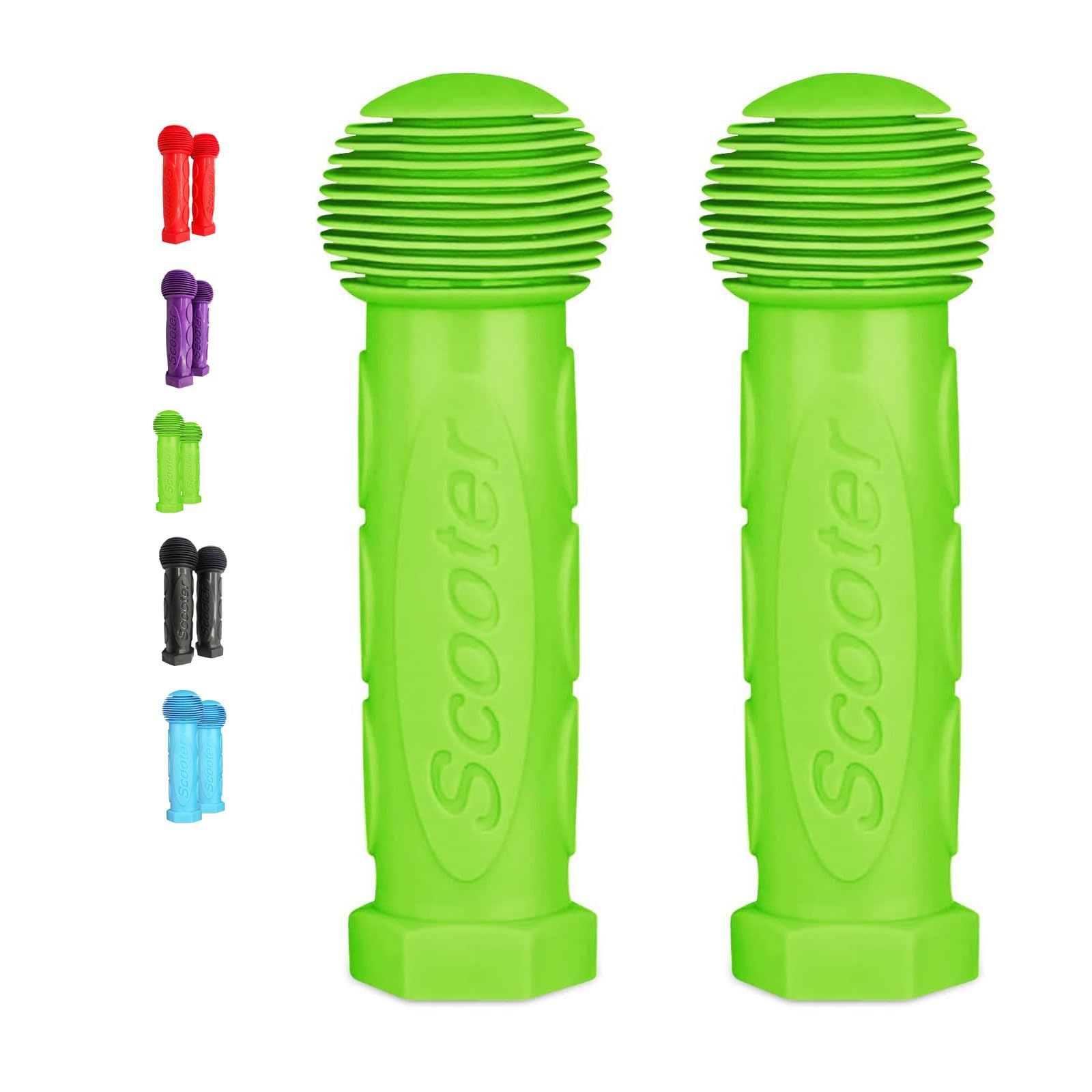 2 Pcs Kids Bike Handlebar Covers Non-Slip Soft Rubber Grips for Kids Scooter Handlebars Mini or Max Wheel Scooters Blue (Green)