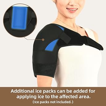 Rotator Cuff Shoulder Brace, Shoulder Compression Brace for Pain Relief, Dislocation, Arthritis, Sports Injuries, Shoulder Immobilizer Fit Left Shoulder
