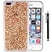 iPhone 7 Plus Case, iYCK Luxury Bling Glitter Sparkle [Gold Foil Embedded] Flexible Soft Rubber Gel TPU Protective Shell Bumper Case Cover for iPhone 7 Plus 5.5inch - Champagne Gold