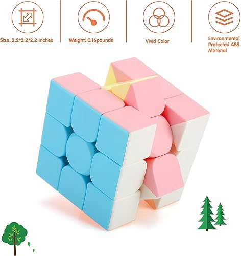 Miniatura 7 de Speed Cube 3 x 3 sin calcomanías para niños y adultos, cubo de rompecabezas suave y rápido, divertido y entretenido, desarrolla habilidades motoras,