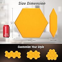 Vista 5 de TONOR - Paquete de 12 paneles acústicos hexagonales, paneles acústicos de alta densidad de 12 x 10 x 04 pulgadas para paredes, panel de espuma