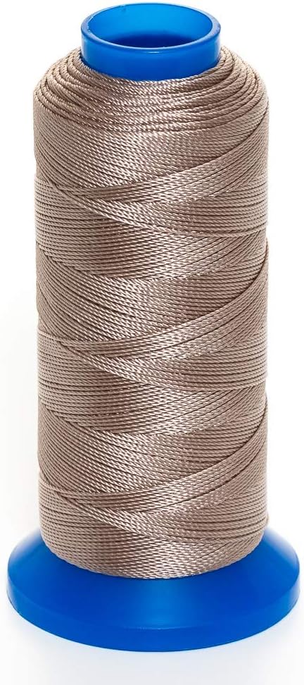GRIFFIN Jewelry Nylon Bead Cord Spool for Stringing Pearls and Beads, No Stretch, Soft & Smooth, for Professional Jewelry Makers (Beige JN5 Cord Dia. 0.6 mm (.024") Length 400 m (444 yds.)