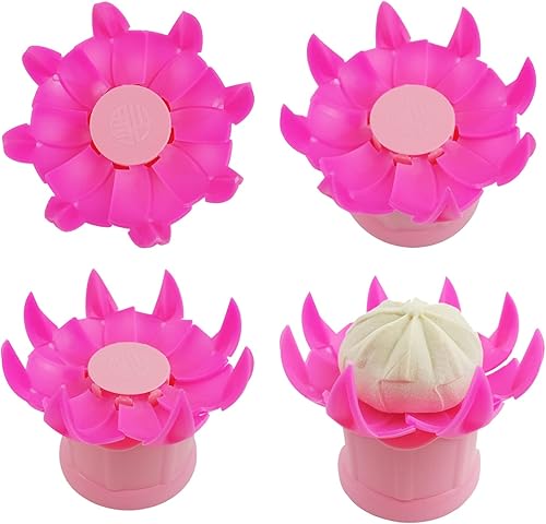 Miniatura 6 de Baozi - Molde chino grande de 2.75 pulgadas para hacer bollos rellenos al vapor, juego de herramientas para pasteles de pastelería en forma de flor,