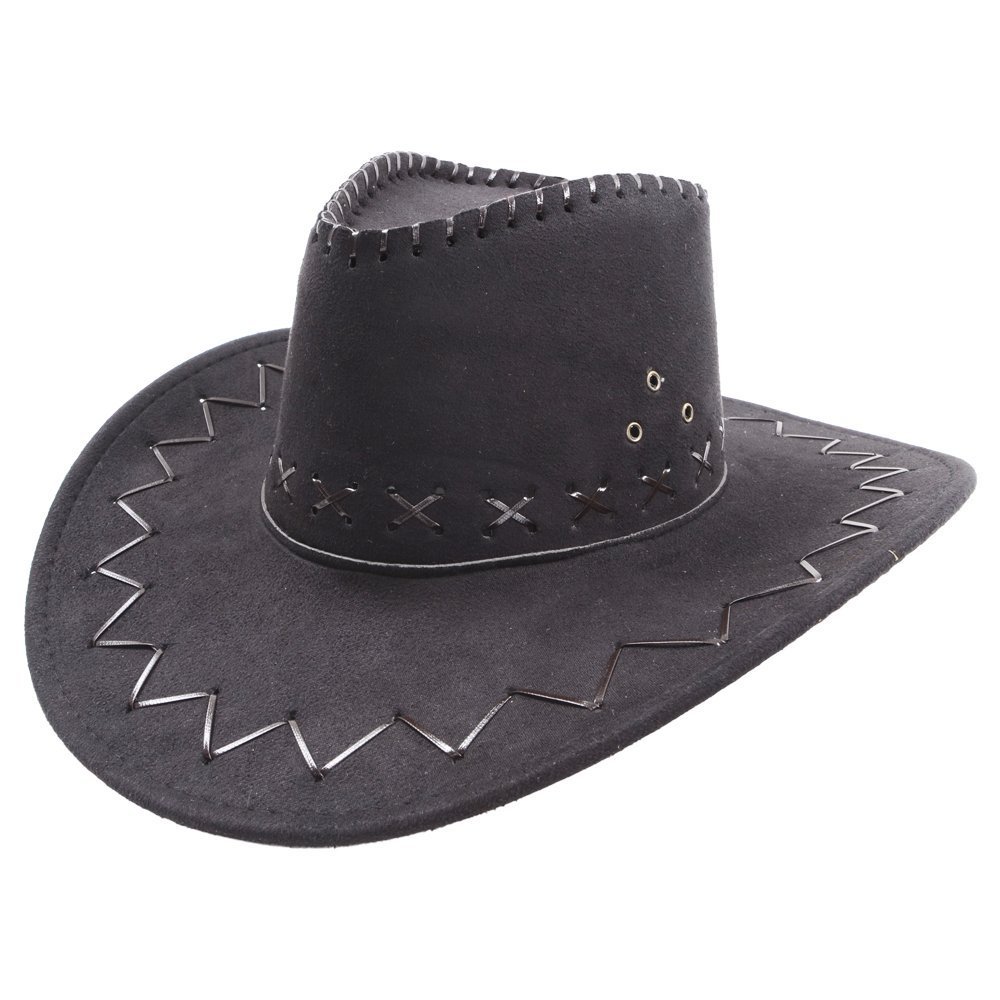 Wicked Costumes Adult Black Cowboy Hat Fancy Dress Accessory – Deluxe Suede Look Western Party Hat for Festivals & Events – Ages 14+